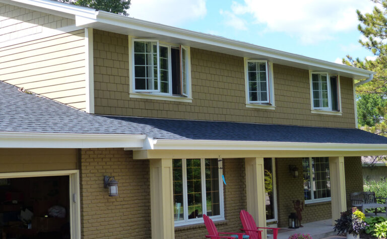 Gutters on a house
